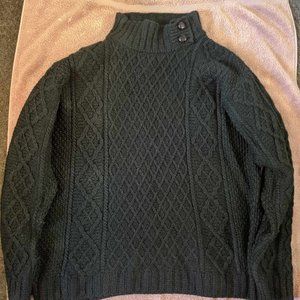 Aran Sweater Market Merino Aran Button Collar Sweater in Size Medium